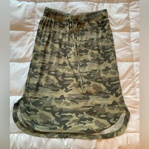 Tickled Teal Green Brown Midi Pencil Skirt